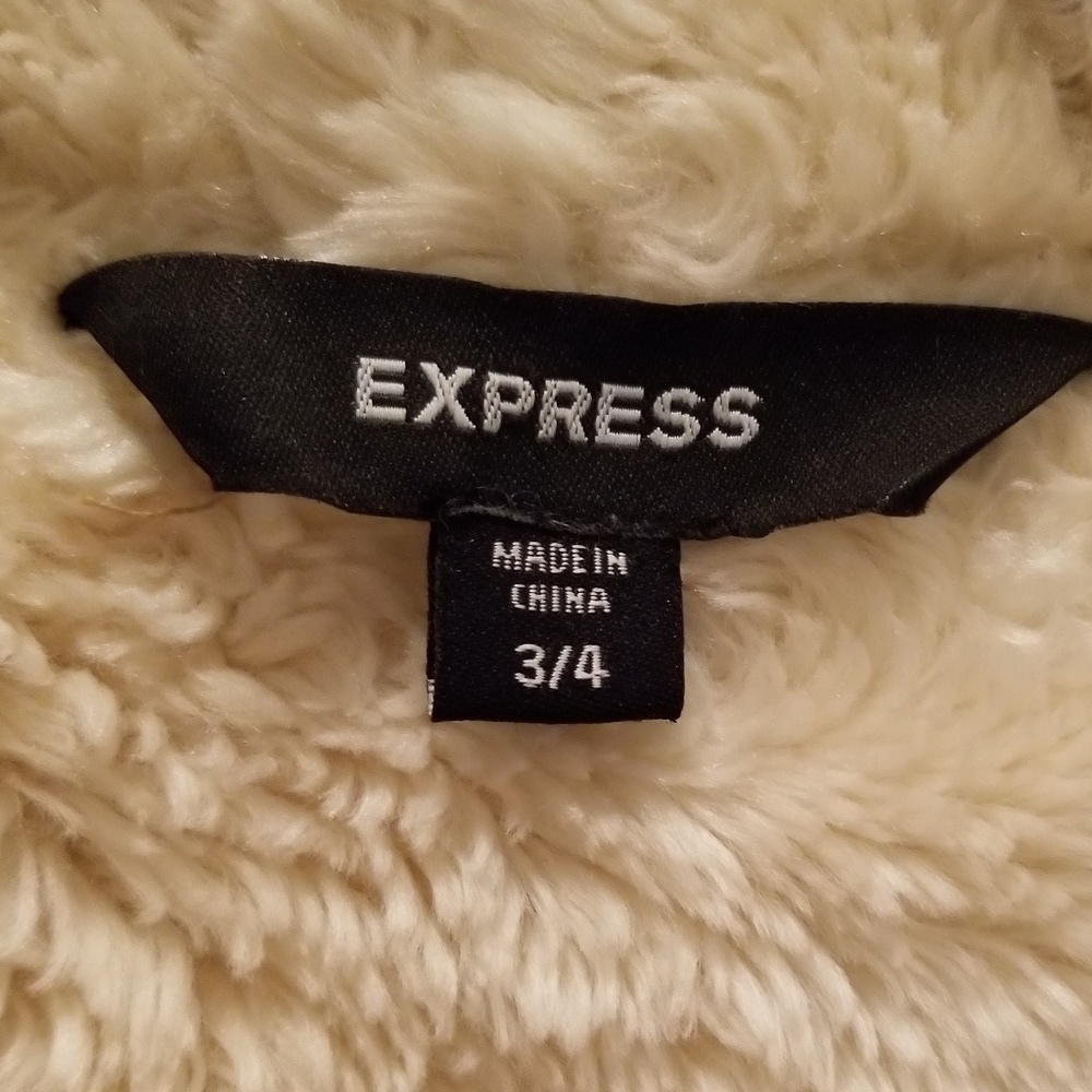 Express Short Shearling Coat Jacket - image 8